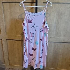 (J51) Womans Sz 2XL Pink Butterfly Chemise